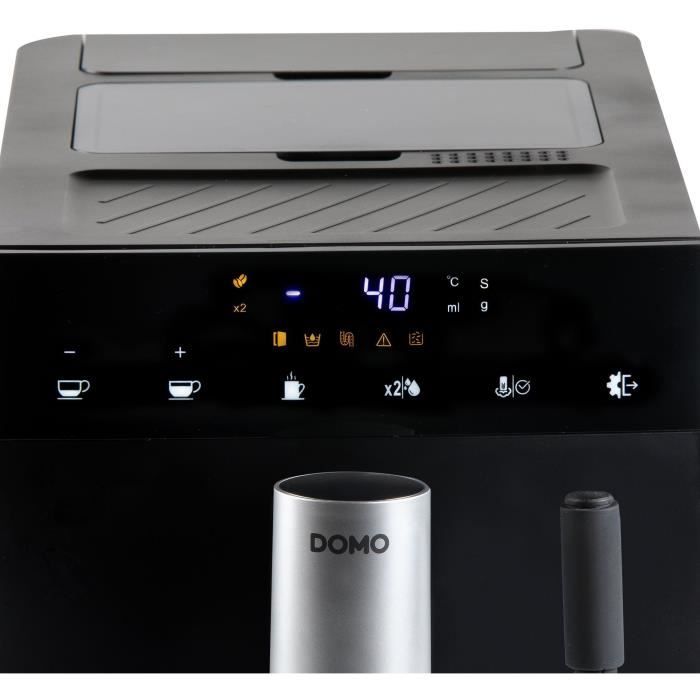 DOMO DO1150K Automatic Espresso Machine with Grinder - 1350 W - 19 Bar - Black