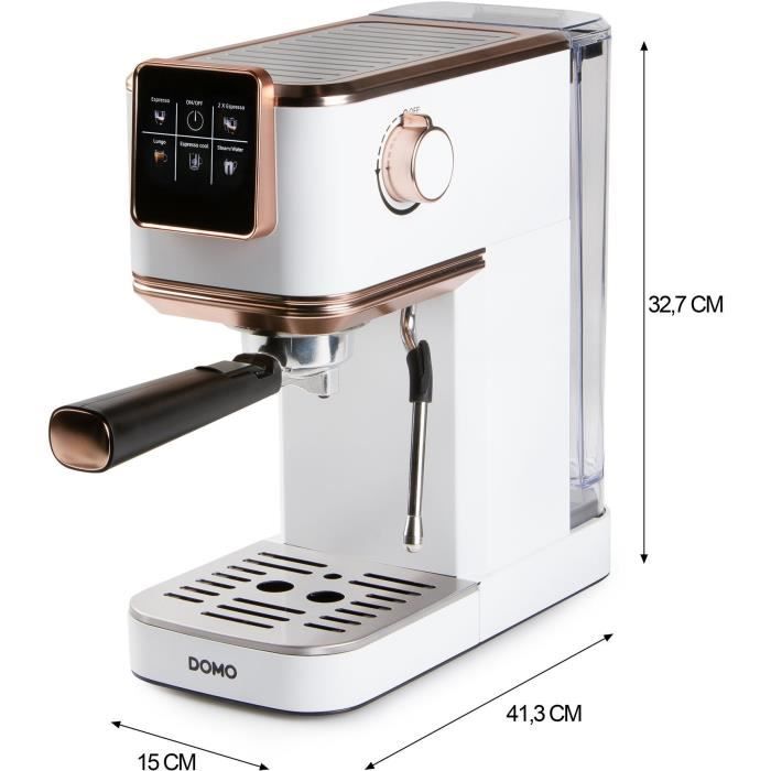 DOMO DO746K 3-in-1 Espresso Machine - 1350W - 20 Bar - White/Pink