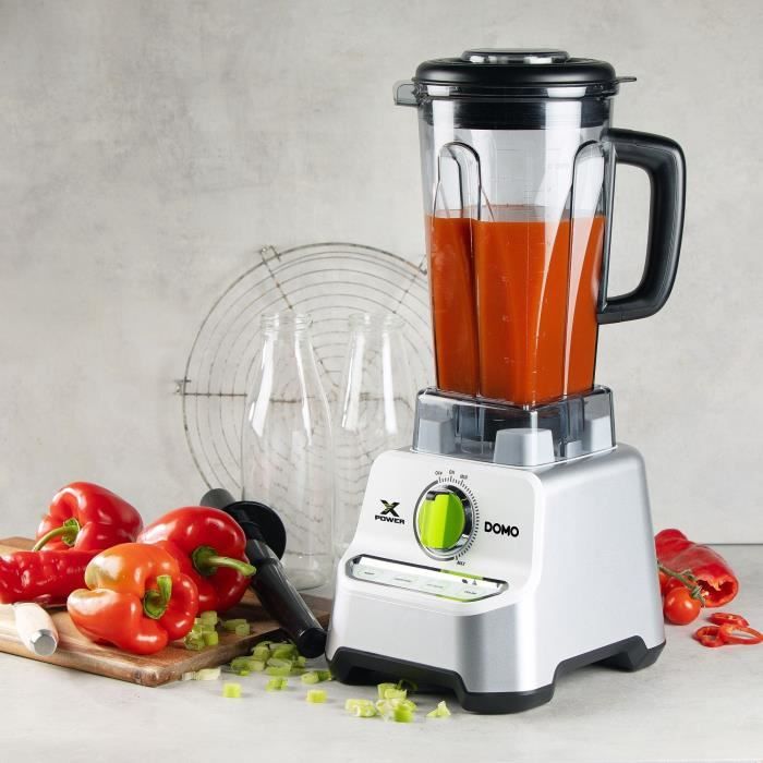 DOMO XPOWER Blender - DO747BL - 1500 W - 2 L - Gray