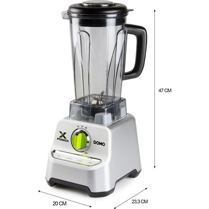DOMO XPOWER Blender - DO747BL - 1500 W - 2 L - Gray