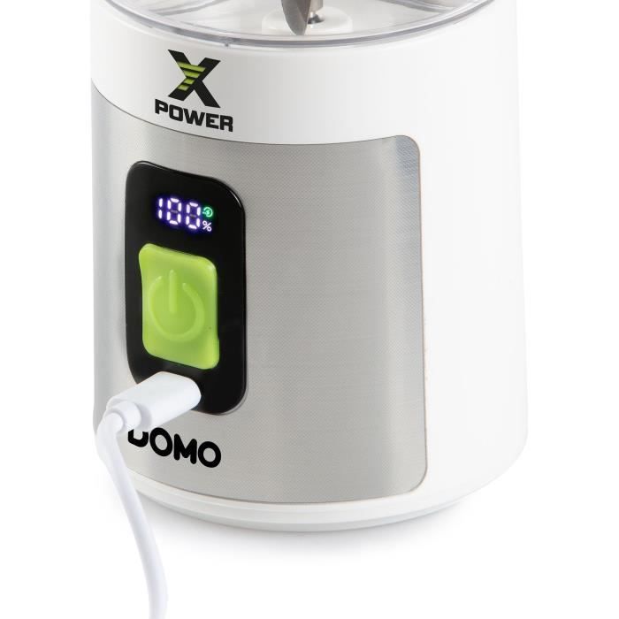 DOMO Portable Blender - DO752BL - 120W - 600 ml - Cordless - White