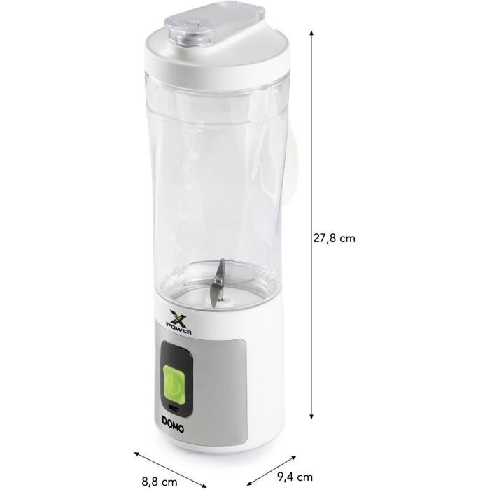 DOMO Portable Blender - DO752BL - 120W - 600 ml - Cordless - White