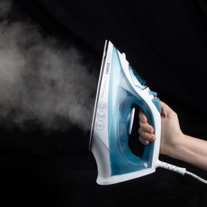 DOMO Steam Iron DO7060S CeraGliss - 2400 W - 40 g/min - 320 ml - Blue/ White