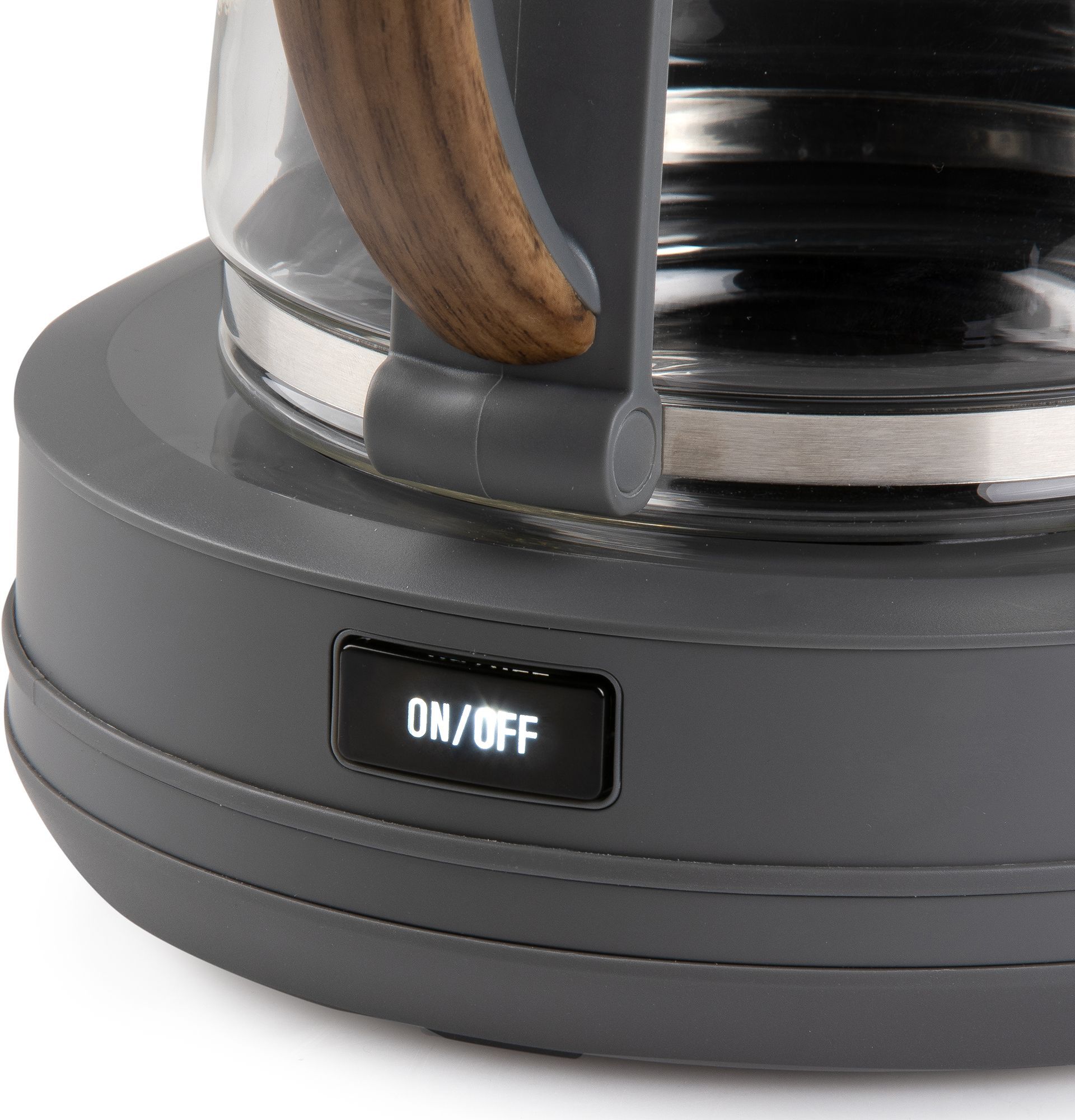 DOMO Filter Coffee Maker, 1.25 L, 10 Cups, Grey/Wood, DO754K