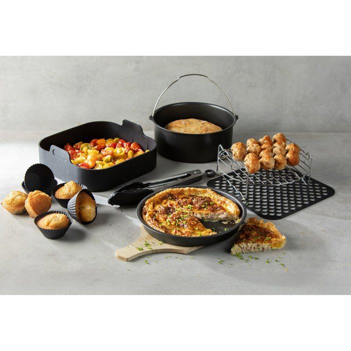 DOMO AirFryer Accessories Set - 12 Pieces - Black - Compatible with 6 L Models