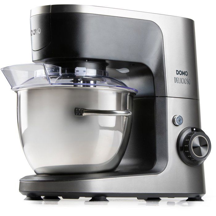 DOMO Multifunctional Stand Mixer - 1200W - 4.5 L - 8 Speeds + Pulse - Grey/ Black
