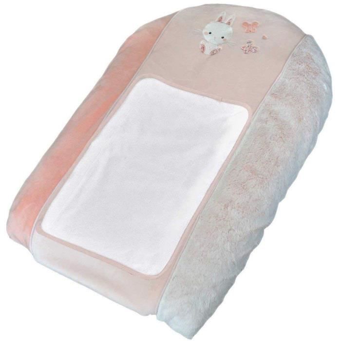 Changing Mat with Cover - Bunny Design - Pink - 50 x 75 cm