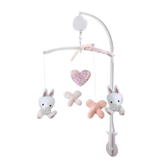 DOMIVA Musical Bunny Mobile - PVC Arch - White/Pink - 34 x 65 cm