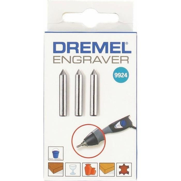 DREMEL 9924 Carbide Engraving Tips - Set of 3 - For Dremel 290