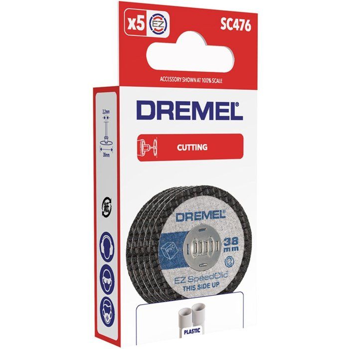 DREMEL Set of 5 S476 EZ SpeedClic Cutting Discs for Plastics - Ø 38 mm