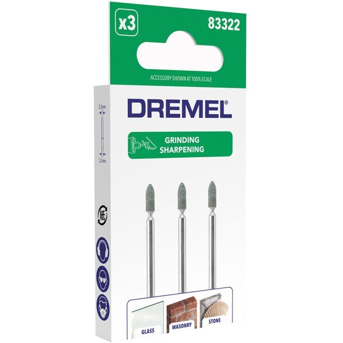 Set of 3 DREMEL 83322 Grinding Wheels, Ø 3.2 mm, Silicon Carbide