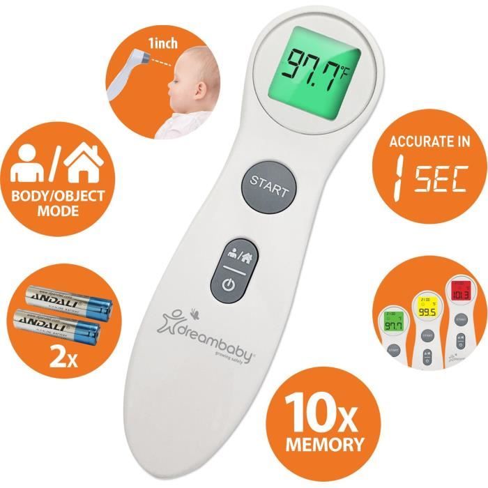 DREAMBABY Digital Forehead Thermometer - Non-Contact Infrared - Fever Measurement - For Babies and Adults
