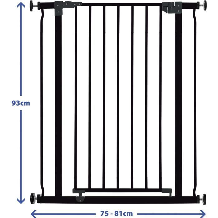 DREAMBABY Extra High Safety Gate LIBERTY - Pressure Operated - W 75/81 x H 93 cm - Black