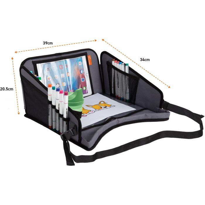 DREAMBABY Children's Travel Tray - Car and Airplane Seat Tray with Tablet Holder