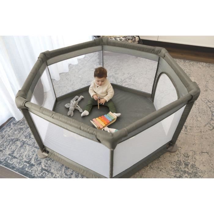 DREAMBABY - Explore Playpen - 6 Sides - Fabric Base - Ø 1.40 m - H 70 cm - Taupe