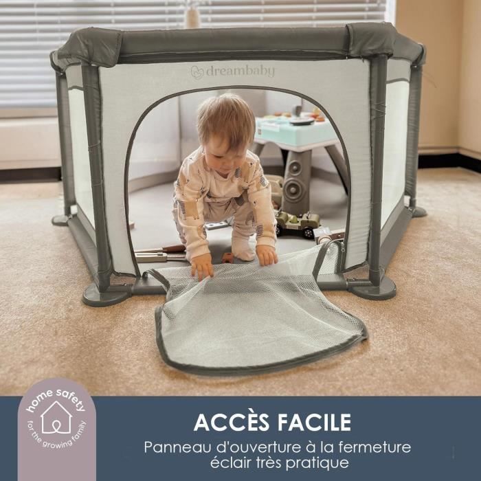 DREAMBABY - Explore Playpen - 6 Sides - Fabric Base - Ø 1.40 m - H 70 cm - Taupe