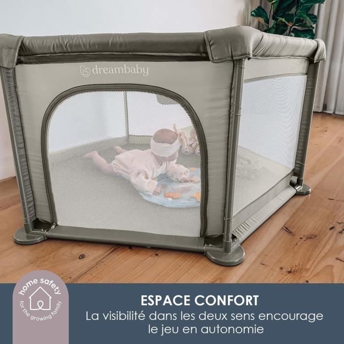 DREAMBABY - Explore Playpen - 6 Sides - Fabric Base - Ø 1.40 m - H 70 cm - Taupe