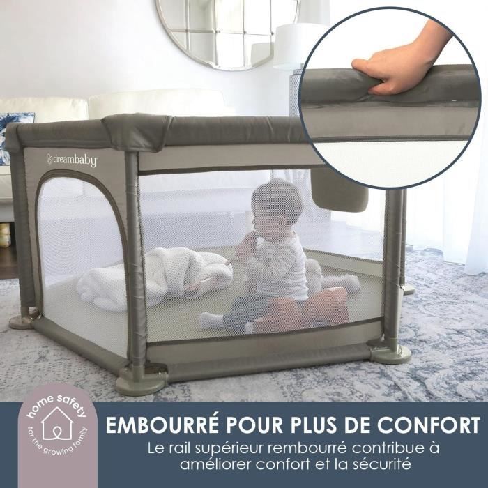 DREAMBABY - Explore Playpen - 6 Sides - Fabric Base - Ø 1.40 m - H 70 cm - Taupe