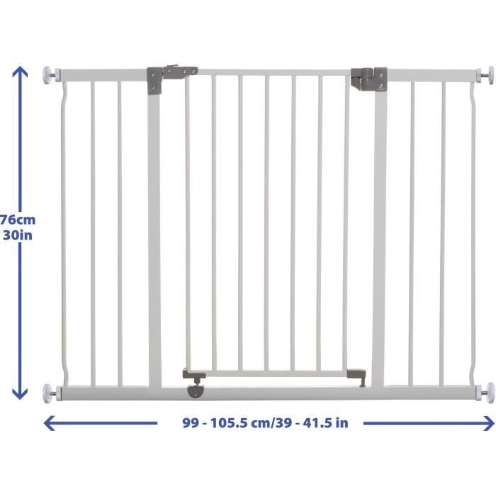 DREAMBABY Extra Large Safety Gate LIBERTY - Pressure Operated - 99/105.5 x 75 cm - White