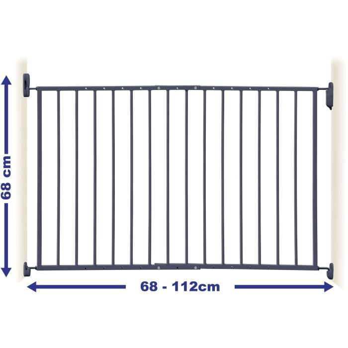DREAMBABY ARIZONA EXTENDA Safety Gate - Screw-on - 68/112 cm - Opens Both Directions - Grey