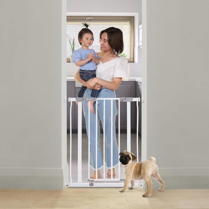 DREAMBABY Safety Gate AVA - Pressure Mounted - 61-67 x 76 cm - Double Locking - White