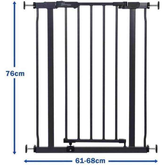 DREAMBABY Safety Gate AVA - Pressure Mounted - 61-68 x 75 cm - Double Locking - Anthracite