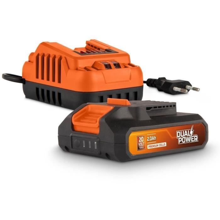 Dual Power 20V Battery 2.0Ah + Charger POWDP90620 - For Cordless Tools