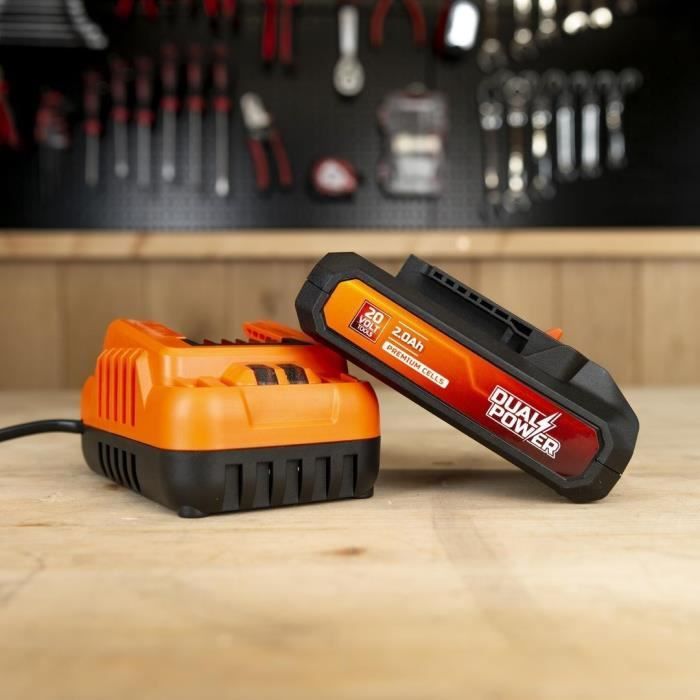 Dual Power 20V Battery 2.0Ah + Charger POWDP90620 - For Cordless Tools