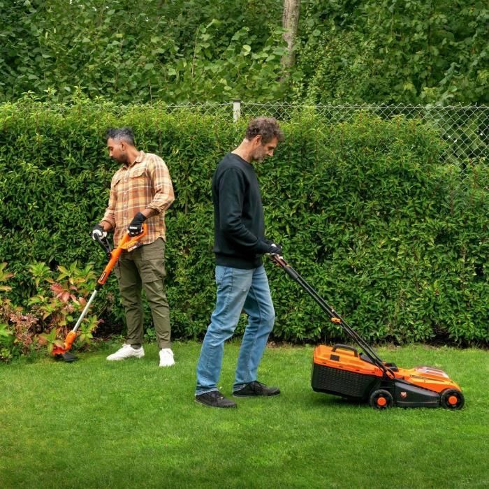 DUAL POWER POWDPGBOX25 20V Cordless Lawn Mower with Trimmer and Hedge Trimmer