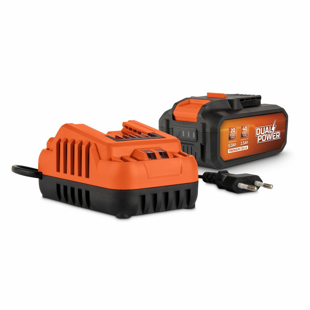 Dual Power Battery-Powered Chainsaw - 40V - 350 mm Guide Bar - Battery and Charger Included POWDPGCSS2