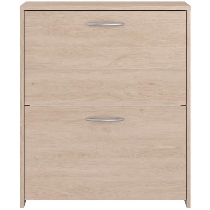 EASY LIFE Shoe Cabinet - Oak Finish - 12 Pairs - W66.5 x D25.1 x H78.5 cm H78.5cm