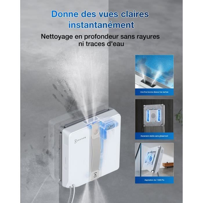 ECOVACS WINBOT Mini Window Cleaning Robot - Compact Design - Dual Nozzles with Ultrasonic Spray