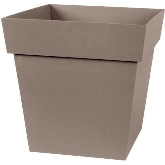 EDA Square Flower Pot 32 cm - Tuscany - 22 L - 32 x 32 x H.32 cm - Taupe