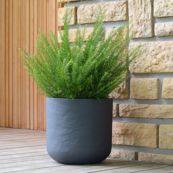Round Flower Pot - EDA - Volcania Up - 32.5 L - Anthracite Grey - Ø 38.5 x H. 36.8 cm