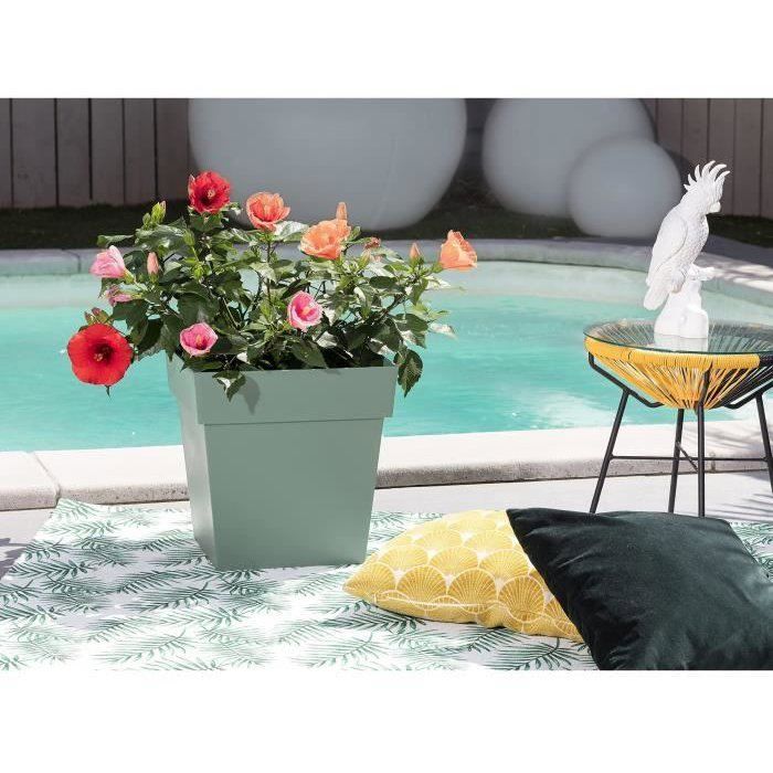 EDA Square Flower Pot - 32 cm - 22 L - Laurel Green - Tuscany H.32