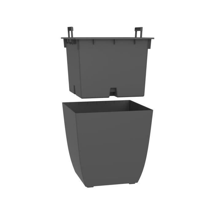 EDA Flower Pot DIVA BASALT - Anthracite Grey - 43.5 x 43.5 x H.44.2 cm