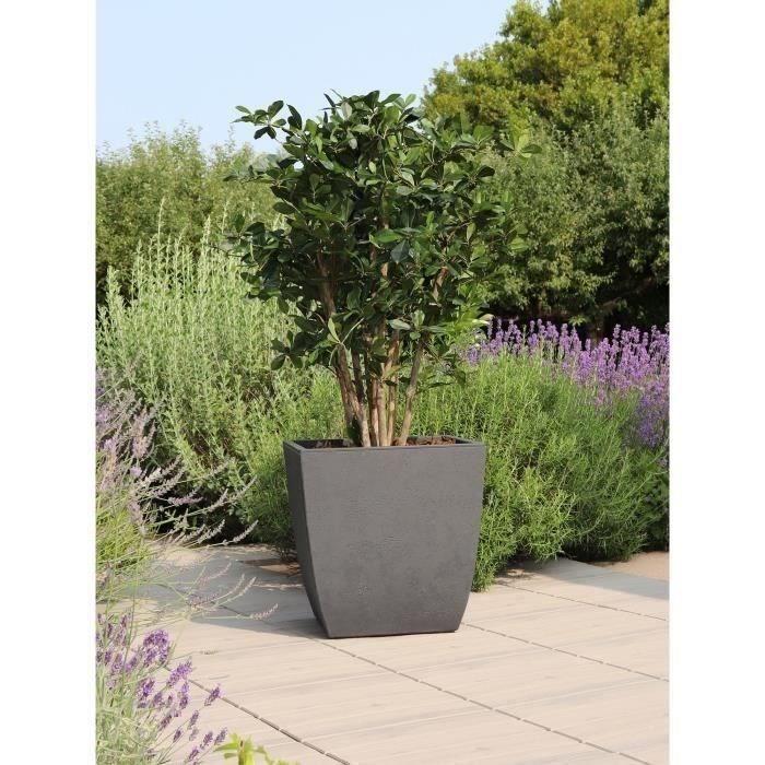 EDA Flower Pot DIVA BASALT - Anthracite Grey - 43.5 x 43.5 x H.44.2 cm
