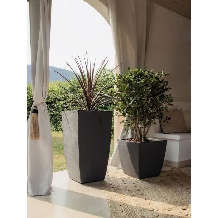 EDA Flower Pot DIVA BASALT - Anthracite Grey - 43.5 x 43.5 x H.44.2 cm