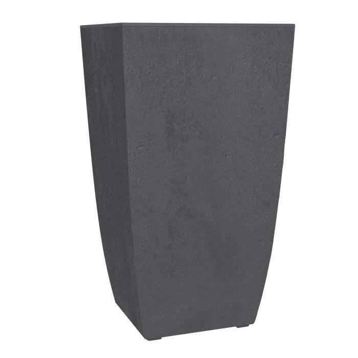 EDA Tall Square Flower Pot DIVA BASALT - Anthracite Grey - 43.5 x 43.5 x H.78.2 cm