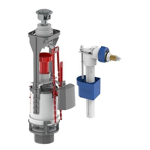 ROUSSEAU Side-inlet Toilet Mechanism Kit - NF Certified - Silent - Adjustable Height from 320 to 410 mm