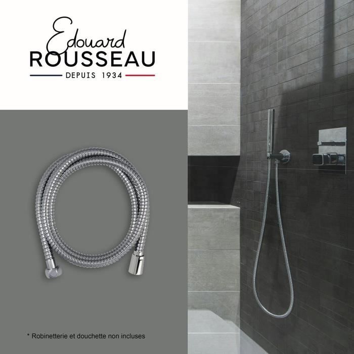 ROUSSEAU Shower Hose 1.50 m Double-Interlock Chrome-Plated Stainless Steel - Anti-Twist