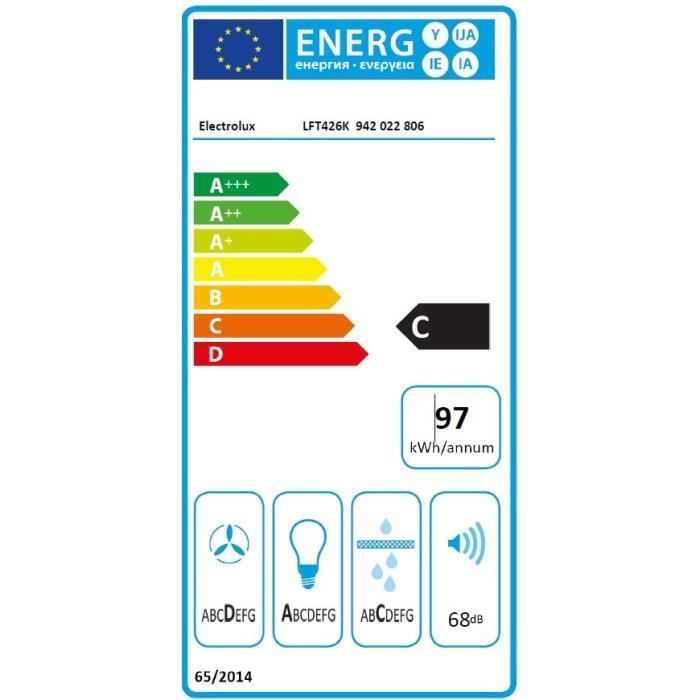 Hotte décorative box - ELECTROLUX - LFT426K - 59,8 x 45 x 67,8 cm - Noir