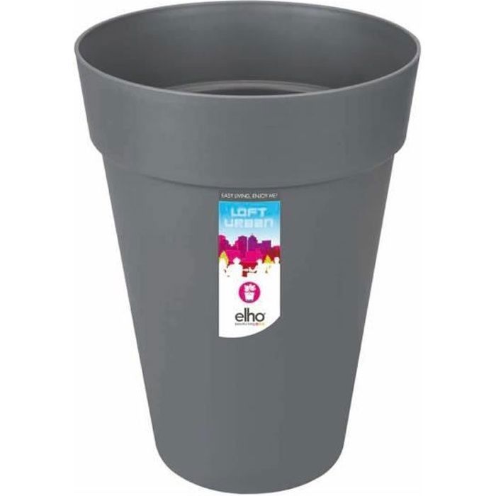 ELHO Round Loft Urban Flower Pot - Ø 34 x 45.6 cm - 23 l - Anthracite Grey