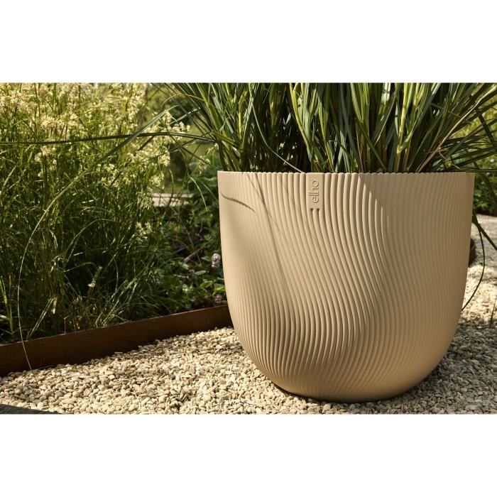 ELHO Sereh Round Flower Pot 30 - Beige - Ø 29.5 x H 25 cm - 100% Recycled