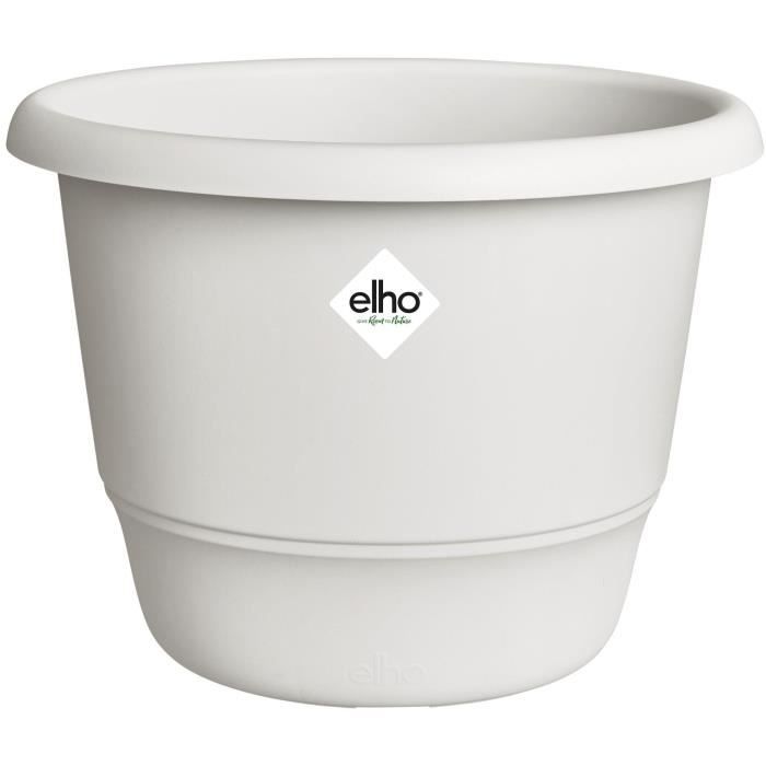 ELHO Amiga Round Flower Pot 25 - White - Ø 24.5 x H 18 cm - Outdoor - 100% Recycled