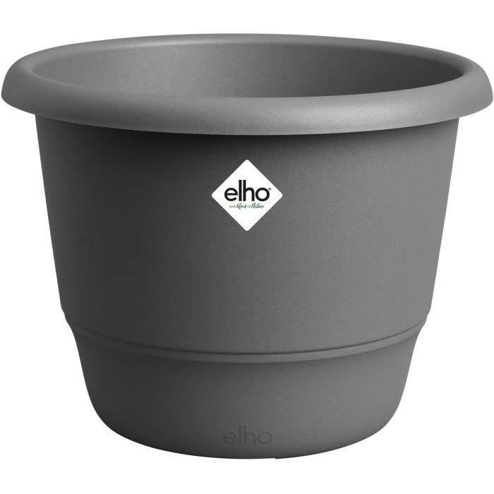 ELHO Amiga Round Flower Pot 30 - Black - Ø 29.5 x H 22 cm - Outdoor - 100% Recycled