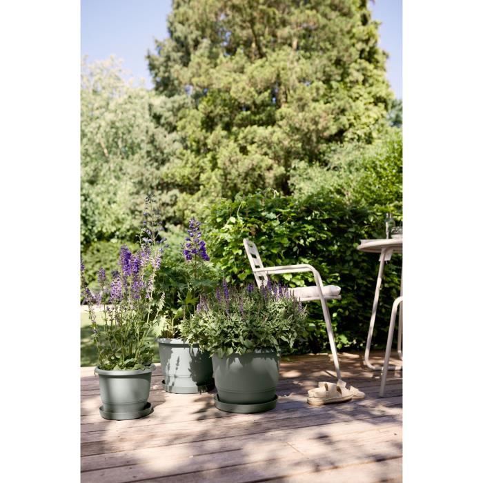 ELHO Amiga Round Flower Pot 40 - Green - Ø 39 x H 29 cm - Outdoor - 100% Recycled