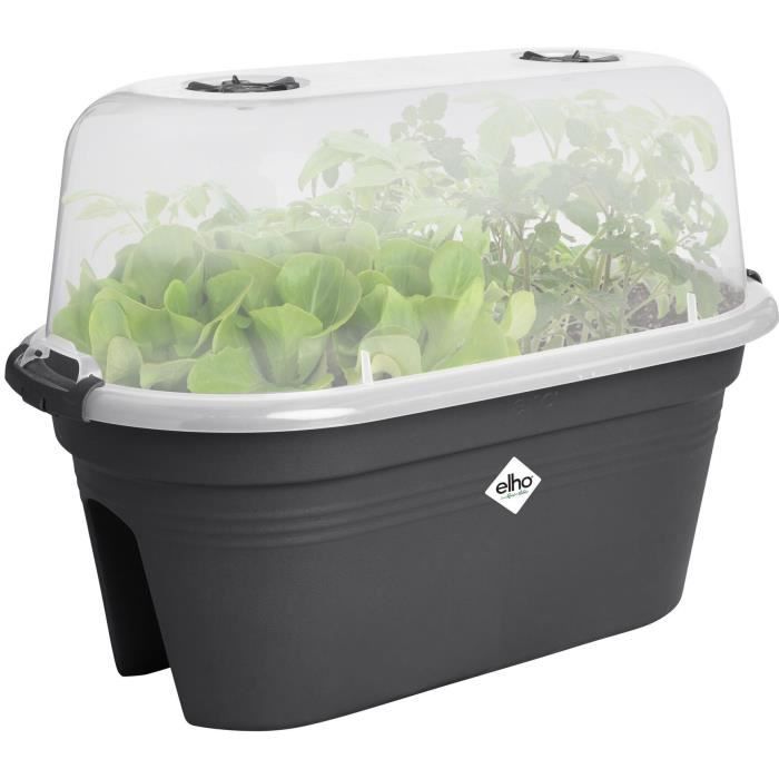 ELHO Balconniere GB Worship Set - L 55 x W 28.5 x H 25 cm - Living Black - 100% recycled