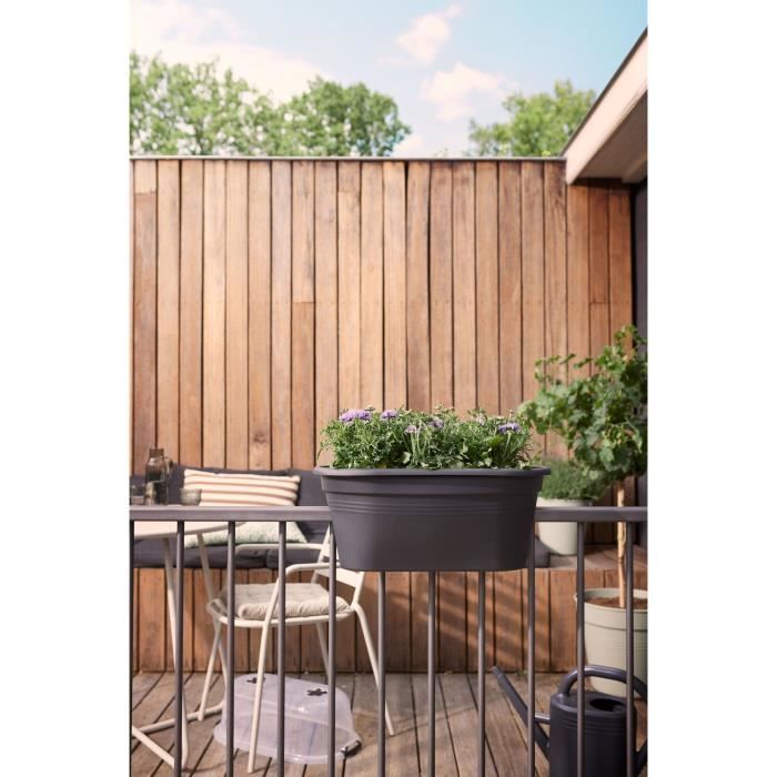 ELHO Balconniere GB Worship Set - L 55 x W 28.5 x H 25 cm - Living Black - 100% recycled