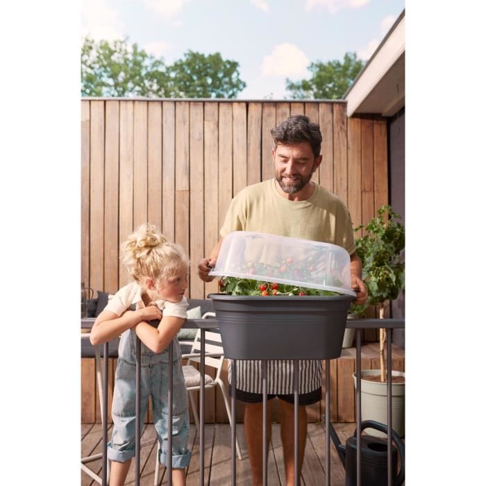 ELHO Balconniere GB Worship Set - L 55 x W 28.5 x H 25 cm - Living Black - 100% recycled